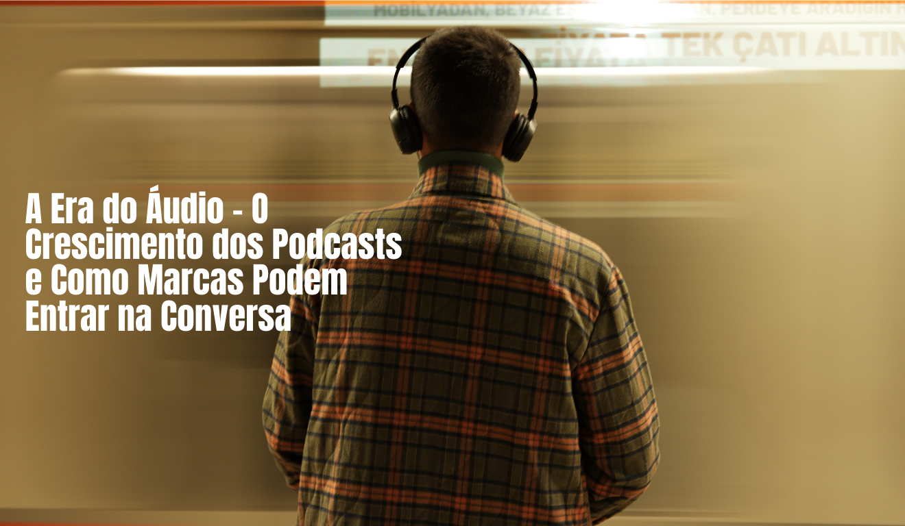 imagem de ilustração de um homem ouvindo podcast