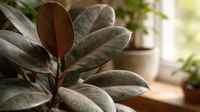 Folhas opacas no ficus rubra revelam um desequilíbrio silencioso
