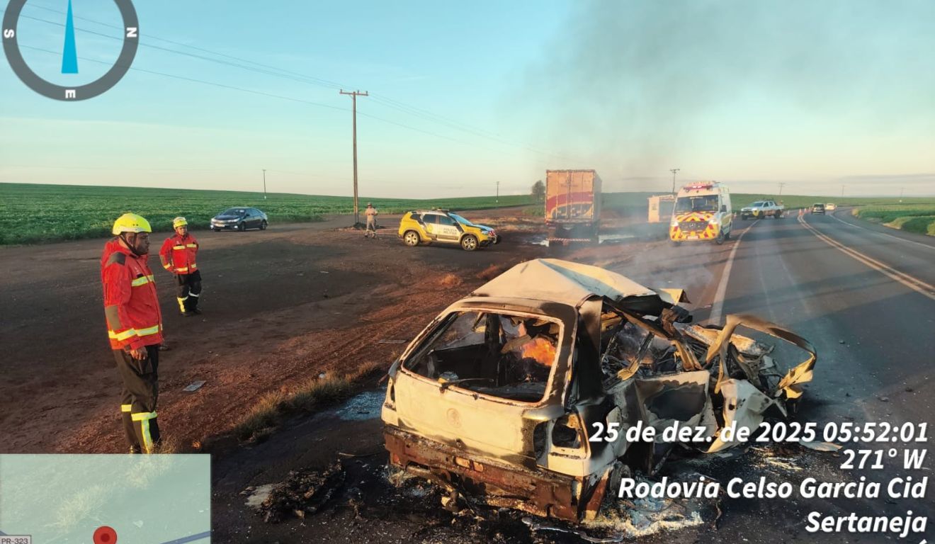 motorista morre carbonizado PR-323