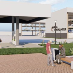 Maquete de como ser&aacute; a Marina de Pontal do Paran&aacute;, no Litoral do Estado