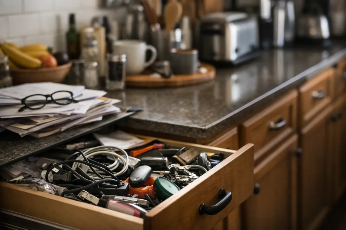 O ponto da casa onde o acúmulo visual cansa mesmo quando tudo está limpo