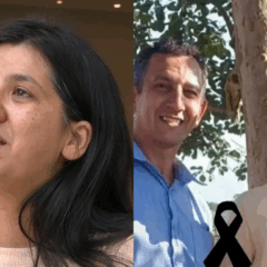 À esquerda, vemos Claudecir e Felipe. Claudecir é um homem branco de cabelo cinza e usa uma camisa azul. Felipe é um garoto branco de cabelo preto e usa uma camiseta amarela. À direita, vemos Rosimari Costa Lima, esposa de Claudecir e mãe de Felipe. Ela é uma mulher branca de cabelo preto e usa uma camiseta salmão. Rosimari está dando entrevista à Ric RECORD, chorando e relatando os últimos momentos do filho.