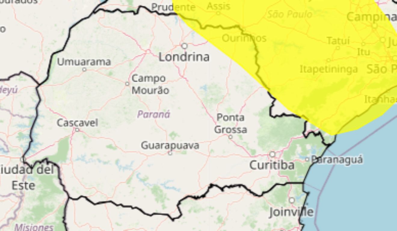 alerta amarelo para vendaval no paraná