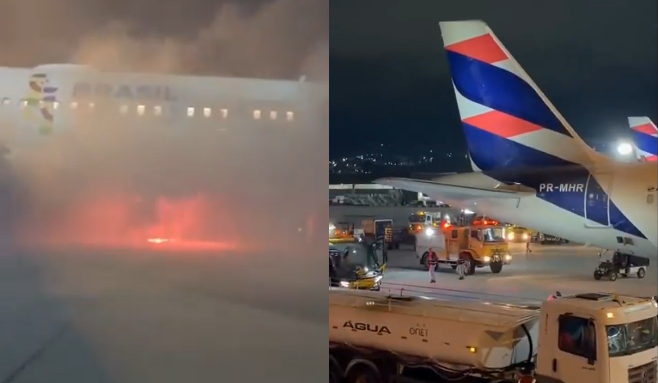 Incêndio em esteira de avião