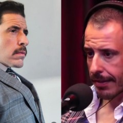 colagem com fotos do Thiago Shutz, o "Calvo do Campari"