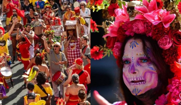 colagem com fotos do carnaval no paraná