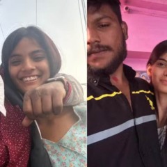 Colagem com fotos do casal.