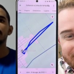 foto do suspeito, do mapa da linha do tempo e de danilo bido