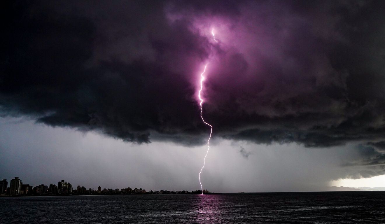 foto d eum relâmpago para ilustrar ciclone extratropical