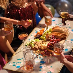 mesa com comidas de ano novo