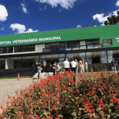 Fachada do Hospital Veterin&aacute;rio Municipal S&atilde;o Francisco de Assis, o primeiro inaugurado em CUritiba. No segundo semestre de 2026, um novo hospital veterin&aacute;rio ser&aacute; inaugurado em Curitiba.