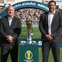 Presidente da Federação Paranaense de Futebol, Hélio Cury Filho, ao lado do presidente da CBF, Samir Xaud. (Foto: Staff Images Woman/CBF)