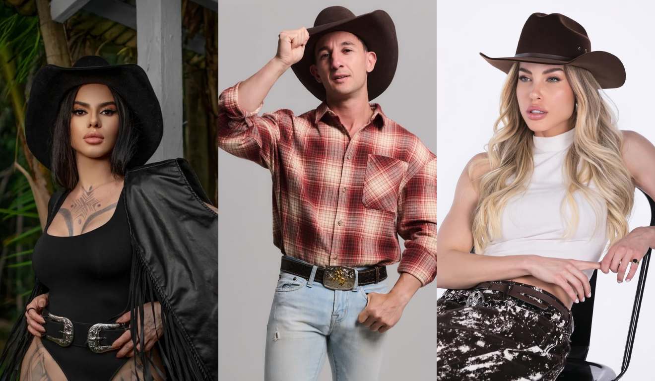 Colagem peões que estão na roça.