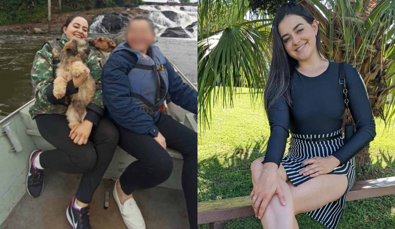 Montagem com fotos de Thais Ferreira, estudante de nutrição vítima de acidente