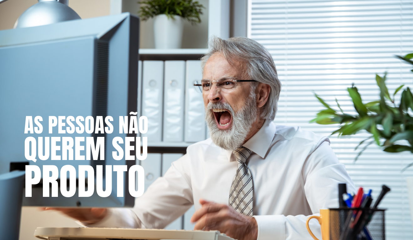 empresário gritando em frente ao computador em imagem gerada por ia