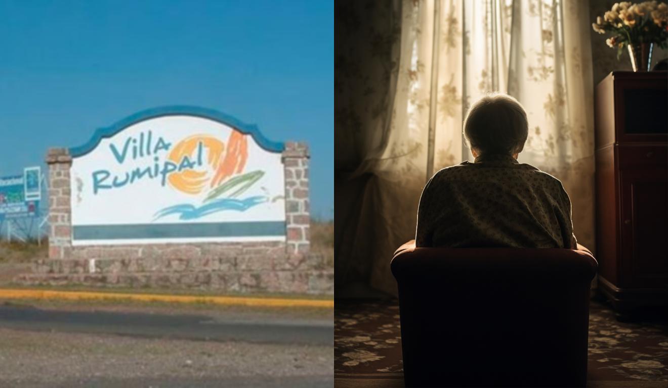 Placa da cidade na Argentina onde idosa foi presa por ocultar corpo da filha.