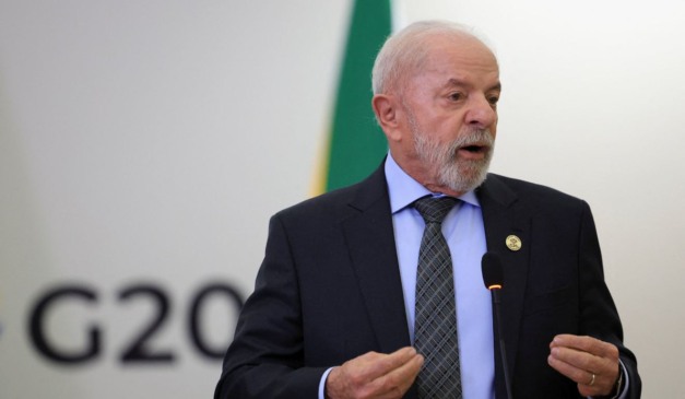 Presidente do Brasil, Luiz Inácio Lula da Silva, discursa durante evento do G20
