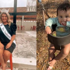 Colagem ex-miss e bebê.