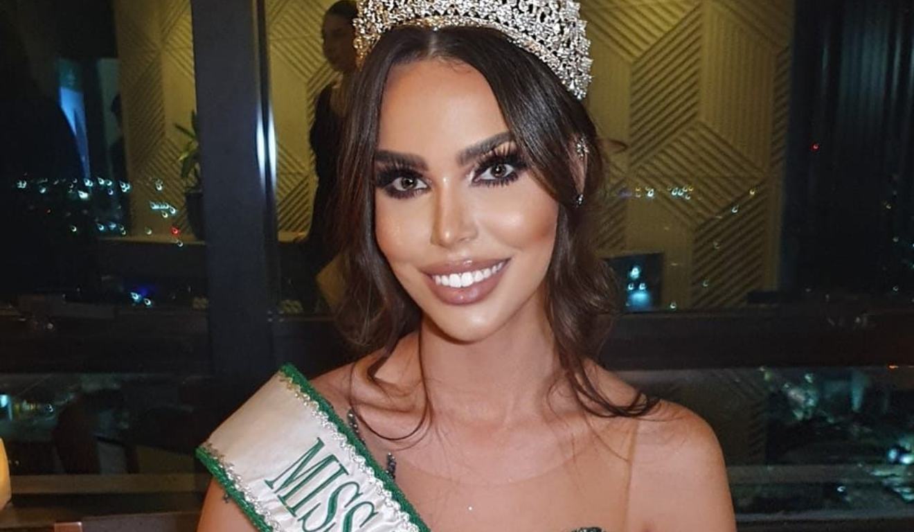 Miss Bianca Baierle no dia da conquista do Miss Eco Itaipulândia