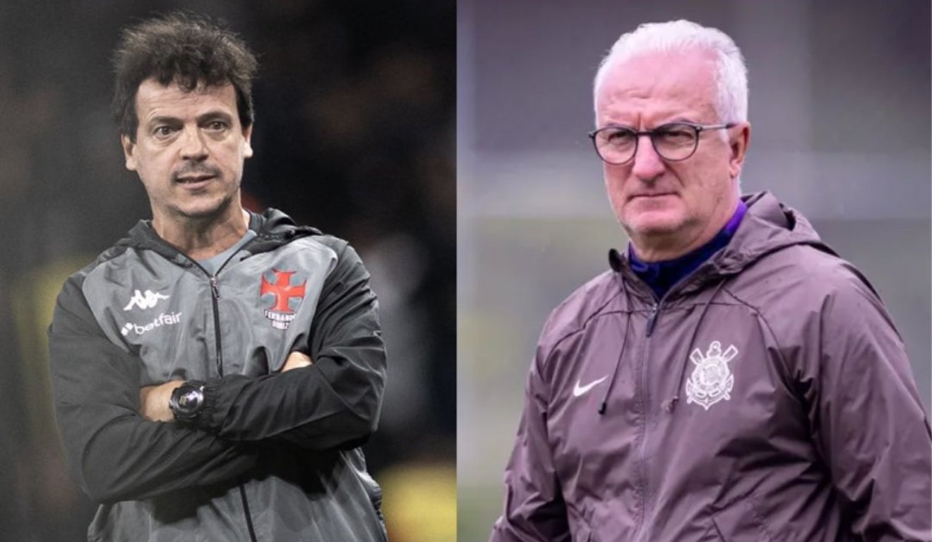 Técnico Fernando Diniz, do Vasco, e Dorival Júnior, do Corinthians.