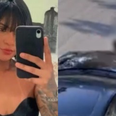 Colagem mulher arrastada.