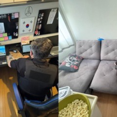 Montagem com duas fotos da ação policial contra suspeitos de ataques contra deputados