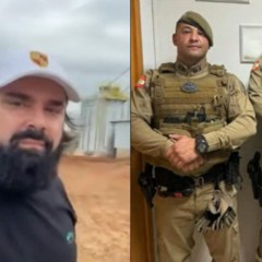 colagem com fotos de José Oswaldo Dell Agnolon e os policiais militares Bruno Sevonca e Milton dos Santos Júnior