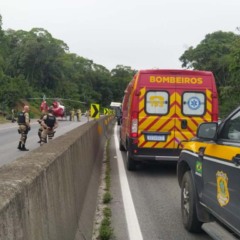 Local onde policial militar morreu em acidente, na BR-277