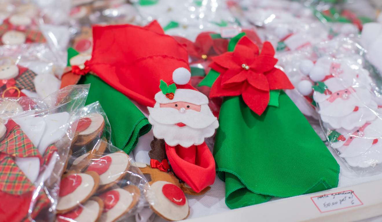 Porta guardanapo decorado com tema natalino