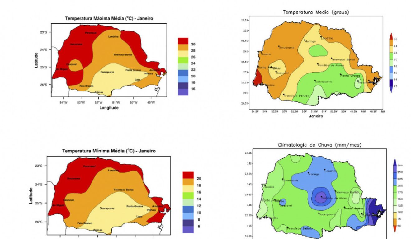 previsão do tempo janeiro paraná