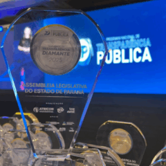 trofeu de selo de transparência recebido pela alep