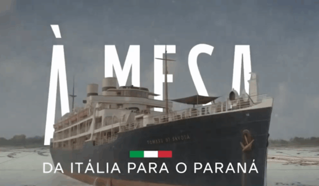 Capa da série documental "À Mesa: Da Itália para o Paraná", produção que resgata a imigração italiana no estado.