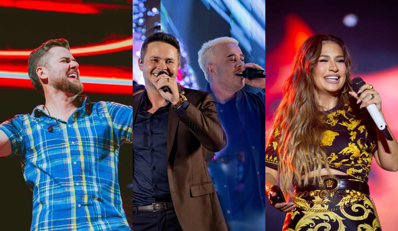 Colagem com cantores.