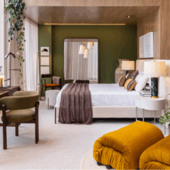 Vitrine Villa Batel com quarto arrumado