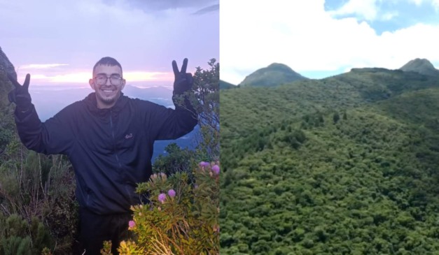 Montagem com fotos de ROberto e o Pico do Paraná