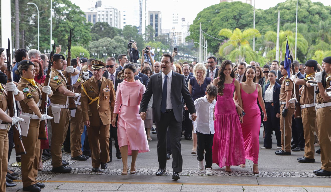 Ratinho Jr., durante cerimônia de posse, em 2023