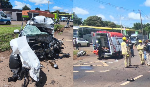 colagem com fotos de acidente na br-277