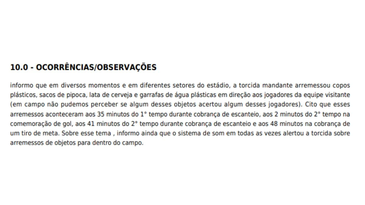 Parte da súmula do Atletiba