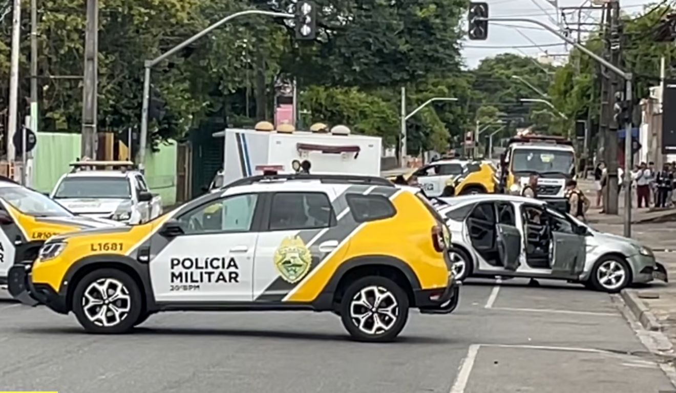 local onde o houve o confronto em Curitiba após roubo de carro