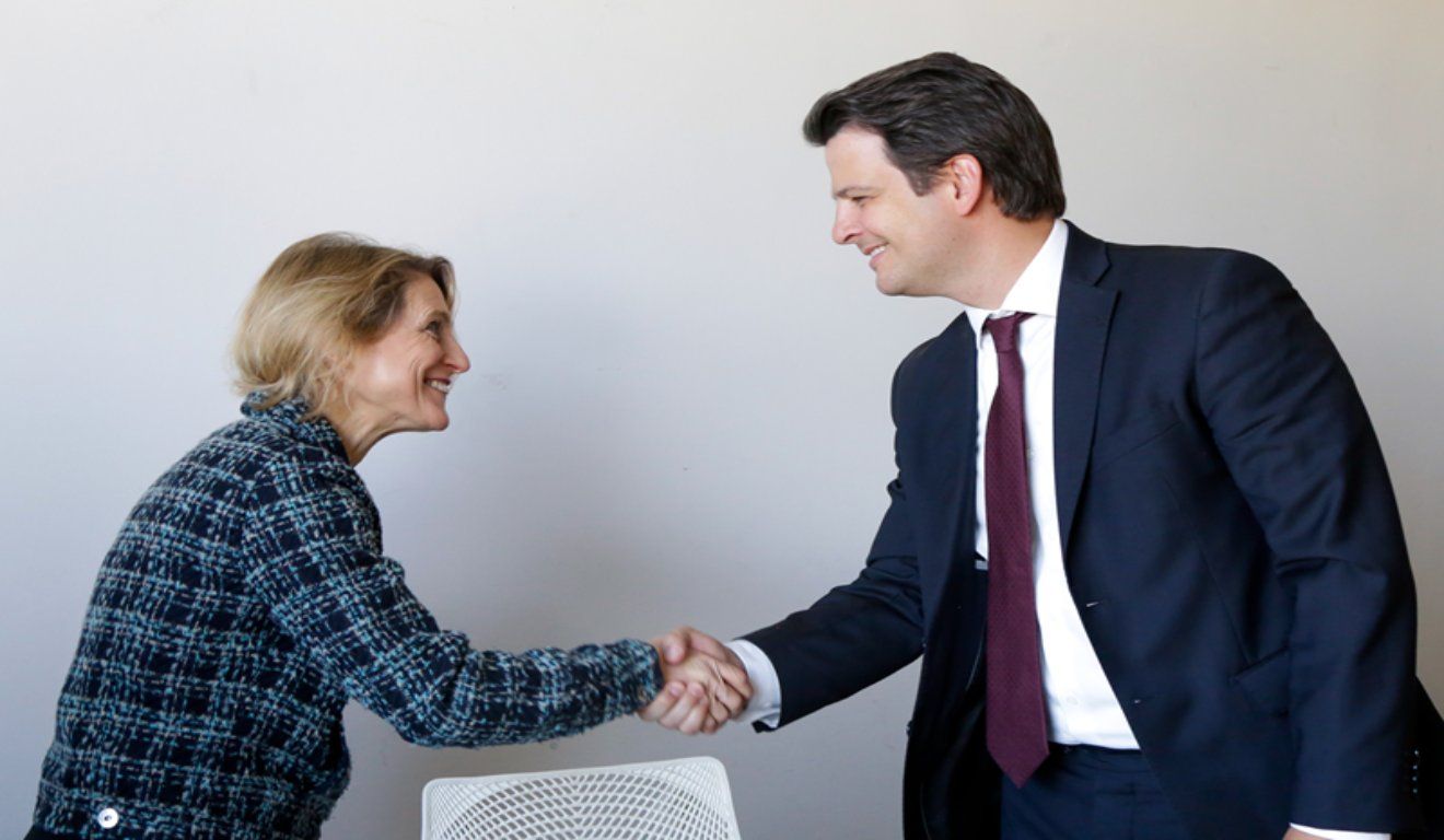 Prefeito Eduardo Pimentel com a diretora da Divisão de Sistemas Alimentares e Segurança Alimentar da FAO, Corinna Hawkes