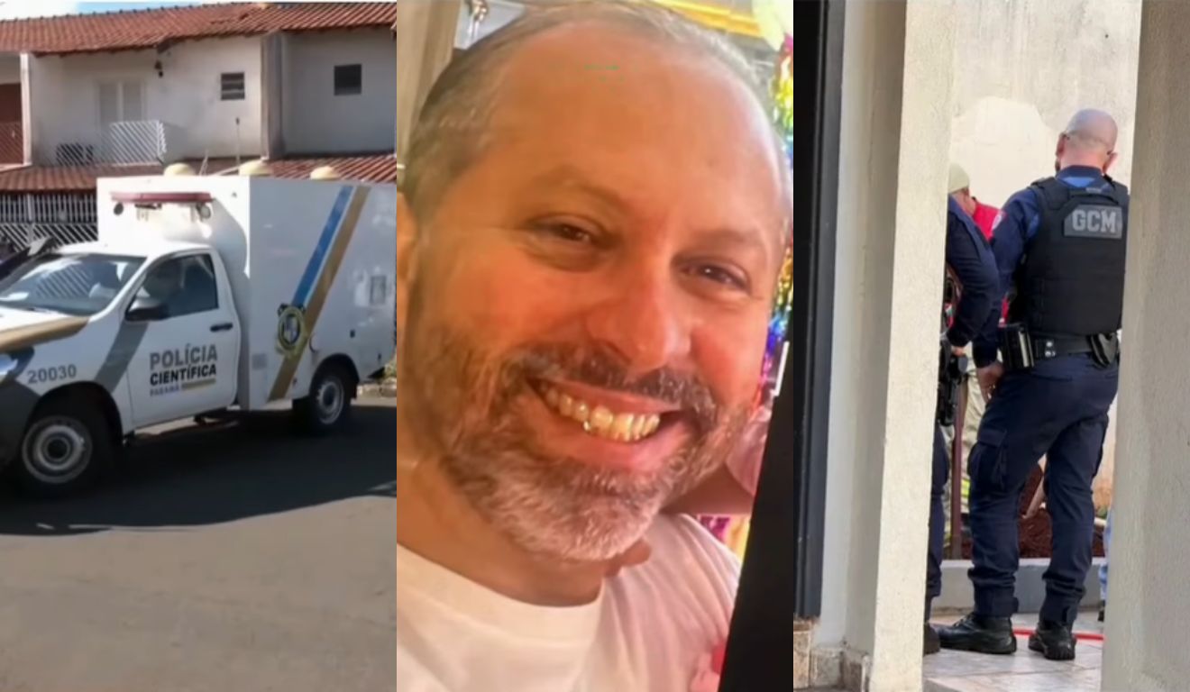 Montagem com fotos do local onde o empresário Carlos Aranda foi encontrado enterrado