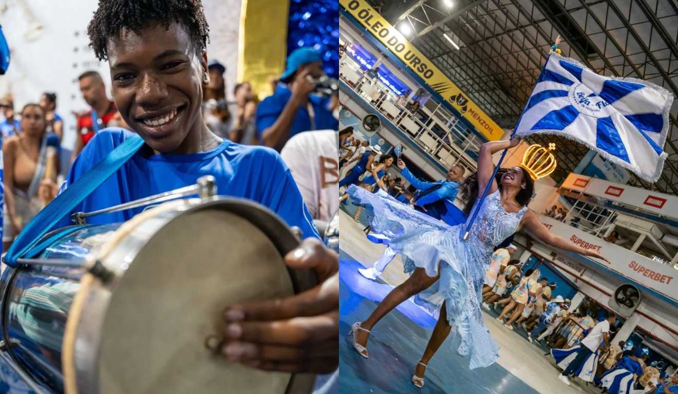 colagem com fotos da escola de samba beija -flor