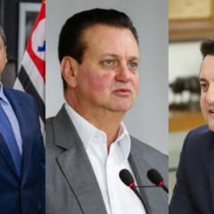 Tarcisio, Kassab e Ratinho Junior em montagem