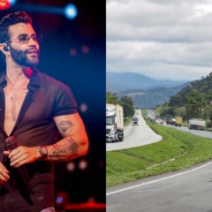 Gusttavo Lima durante show e caminho para o litoral do Paran&aacute;