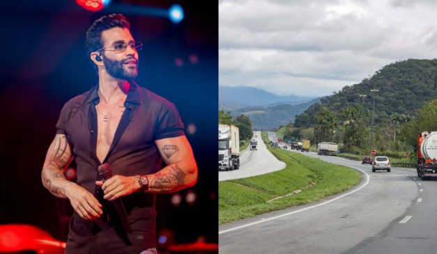 Gusttavo Lima durante show e caminho para o litoral do Paraná