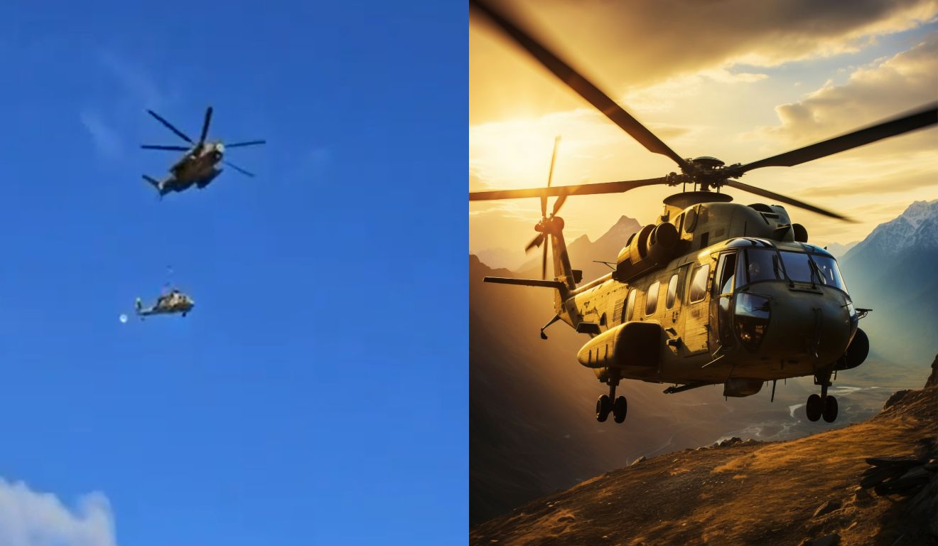 Helicóptero militar de Israel despencou no chão durante transporte aéreo.