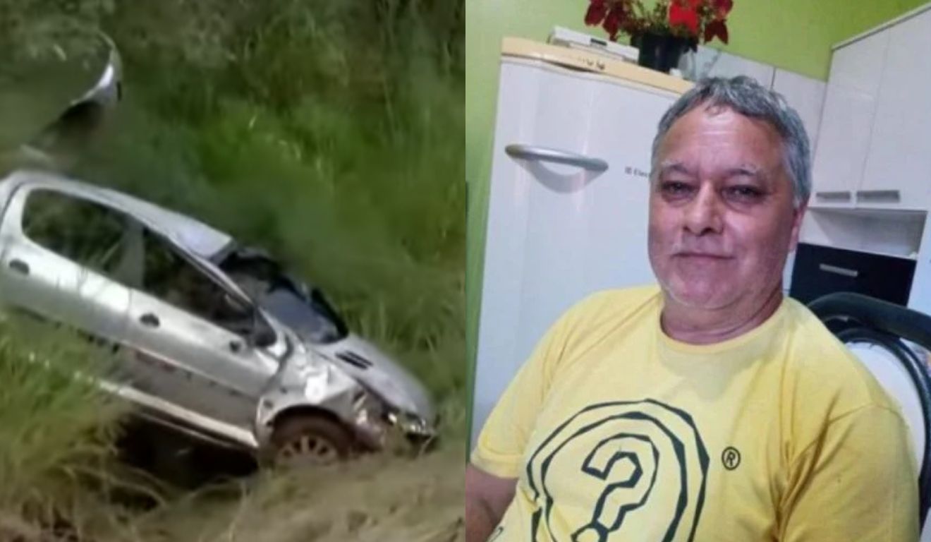 idoso que capotou carro, caiu no barranco e morreu