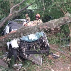 idoso preso escombros