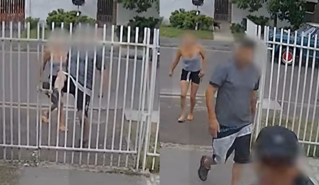 colagem com fotos de invasão a uma residência em colombo