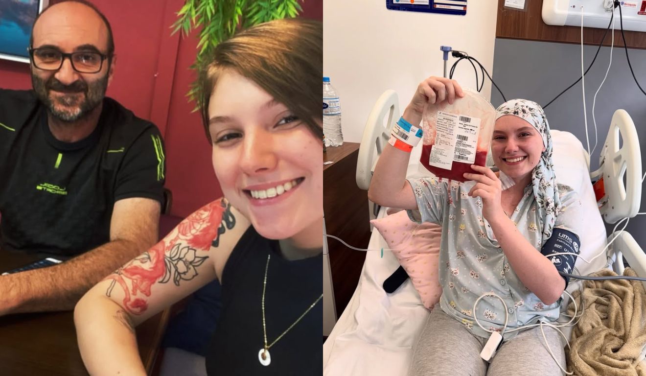 isabel veloso com o pai